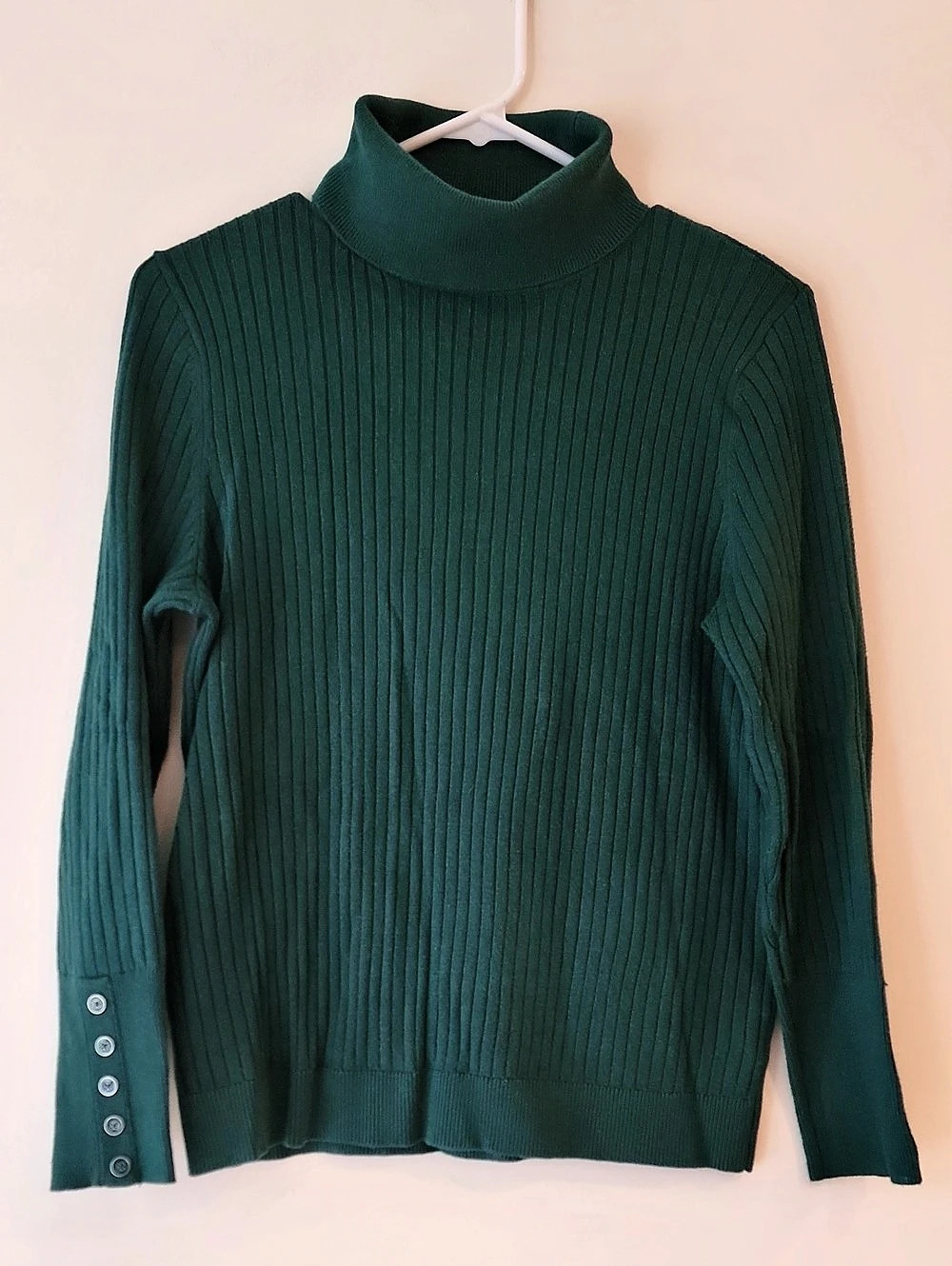 Talbots Green Ribbed Turtleneck Sweater - Size Mp